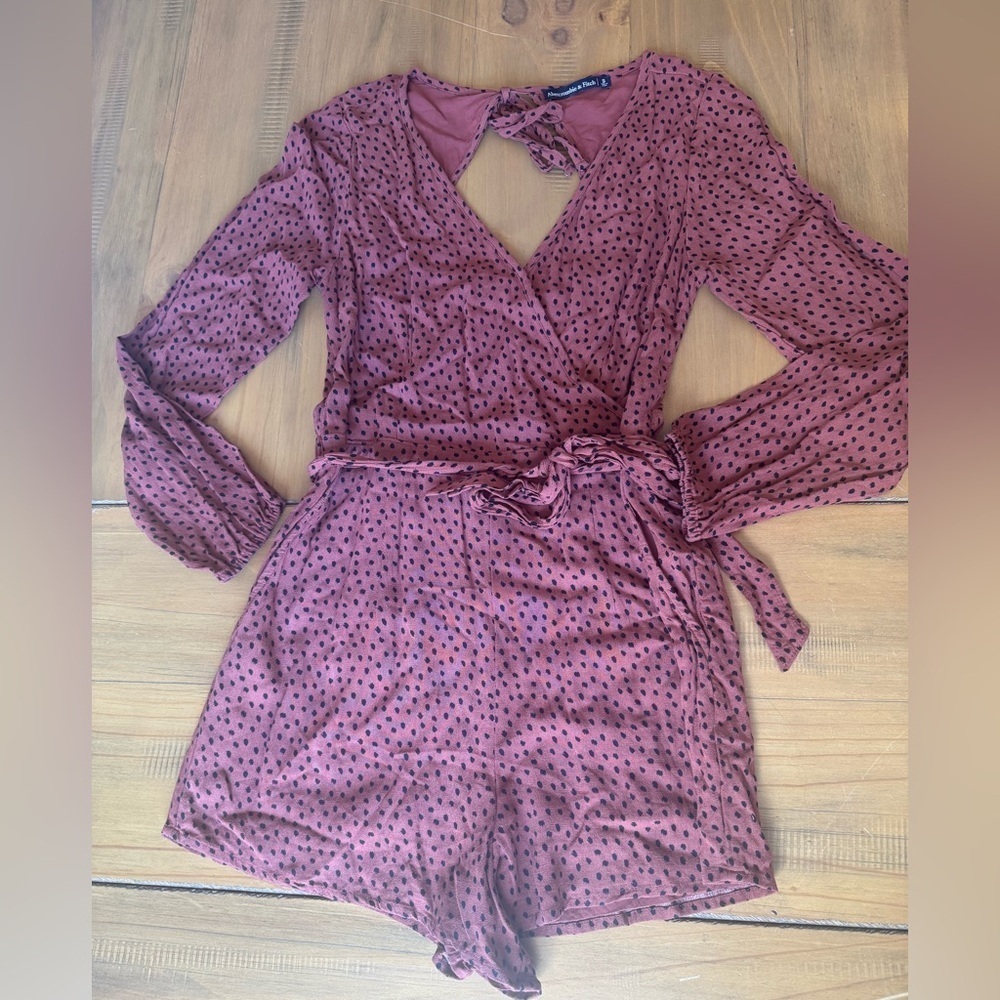 Abercrombie and Fitch Wrap Romper Brown Small